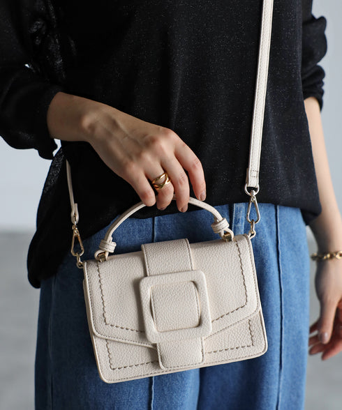 【雑誌掲載】2WAYスクエアバックルショルダーバッグ 12-1091